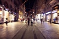 Blurry motion image of people walking